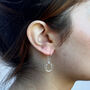 Sterling Silver Hook Horseshoe Dangle Design Earrings With Circle Frame, thumbnail 2 of 5