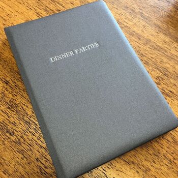 Personalised Hand Bound Buckram Dinner Party Book, 2 of 10