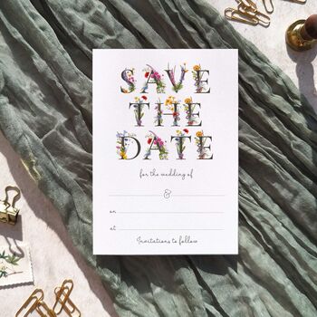 Wildflower Letters Ready To Write Save The Date Cards, 5 of 5