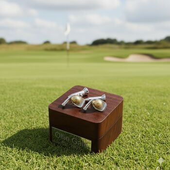 Personalised Two Tone Golf Club And Ball Cufflinks, 5 of 11