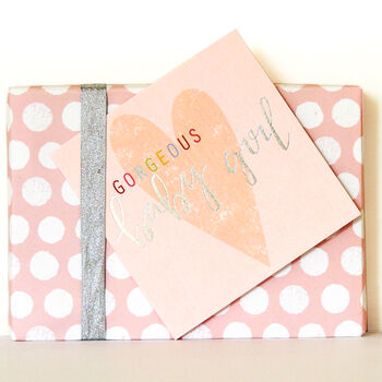 Baby Girl Card With Silver Foiled Writing, 3 of 4