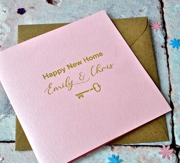 Personalised Gold Foiled New Home Card, 4 of 4