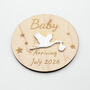 Modern Maple Acrylic Pregnancy Announcement Stork Sign, thumbnail 12 of 12