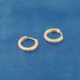 Gold Pave Huggie Hoops, Cz Stone Hoop Earrings, Small Huggie Hoops, thumbnail 3 of 7