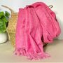 Fuchsia Pink Tassel Blanket Scarf, thumbnail 1 of 3