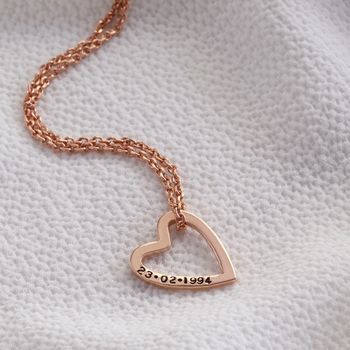 Personalised Heart Outline Pendant Necklace, 7 of 10
