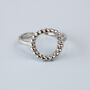 Sterling Silver Textured Circle Detail Adjustable Ring, thumbnail 1 of 4