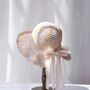 Monaco Cream Rose Ombré Ribbon Bow Straw Hat, thumbnail 3 of 5