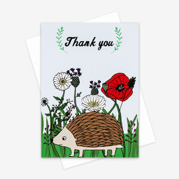 Thank You Hedgehog Greetings Card, 2 of 2