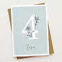 Floral Fourth Birthday Card, thumbnail 1 of 7