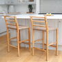 Wooden Bar Stool With Macrame Seat, thumbnail 1 of 7