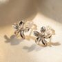 Dainty Mini Tiny Flower Stud Sterling Silver Earrings, thumbnail 1 of 3