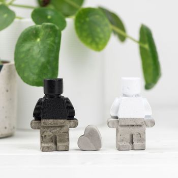 Concrete Robot Couple And Heart, 3 of 8