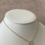 White Single Clover Gold Plated Charm Necklace, thumbnail 2 of 3