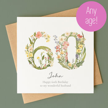 Personalised 80th Botanical Birthday Card, 4 of 7