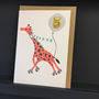 Handmade Giraffe 5th Birthday Card, thumbnail 2 of 4
