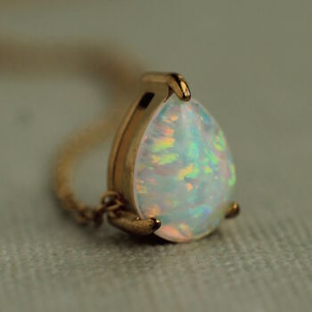 Opal Teardrop Pendant Necklace, 3 of 7