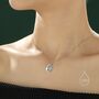 Sterling Silver Blue Opal Moon And Starburst Pendant Necklace, thumbnail 3 of 11