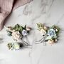 White, Blue And Pink Floral Hair Pins, thumbnail 1 of 5