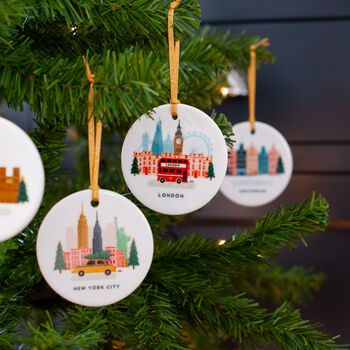 Personalised New York City Christmas Tree Decoration, 4 of 6