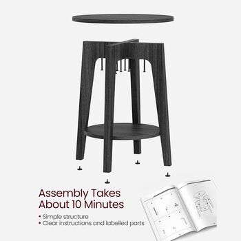 Small Round Table Side Table With Lower Shelf, 9 of 12