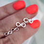 Sterling Silver Infinity Earrings, thumbnail 6 of 8