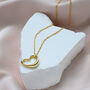 9ct Yellow Gold Open Heart Charm Necklace, thumbnail 1 of 3