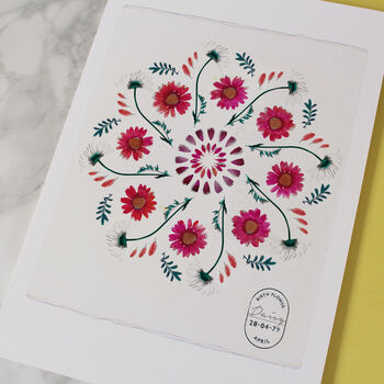 Birth Flower Mandala Personalised Print, Unframed, 3 of 12