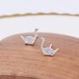 Sterling Silver Plesiosaurus Dinosaur Stud Earrings, thumbnail 6 of 11