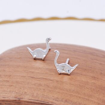 Sterling Silver Plesiosaurus Dinosaur Stud Earrings, 6 of 11