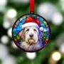 Bearded Collie In Santa Hat Suncatcher Decoration, thumbnail 2 of 6