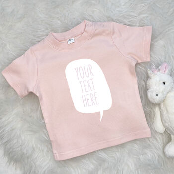 Personalised Speech Bubble Baby T Shirt, 3 of 6