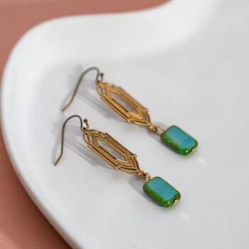Art Deco Bronze Earrings, 3 of 8