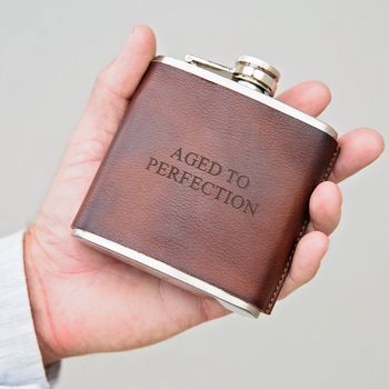 Personalised Leather Hip Flask, 2 of 11