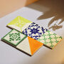 Handmade Ceramic Reworked Mexican Tile Drinks Coasters, thumbnail 1 of 9