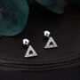 Sterling Silver Small Pair Of Open Triangle Screwback Earrings, thumbnail 1 of 12