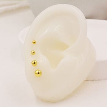 Sterling Silver Minimalist Ball Stud Earrings, 2 of 12
