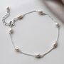 Sterling Silver Dew Drop Pearl Anklet, thumbnail 1 of 3