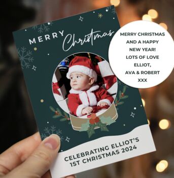 Personalised Pack Of Ten Photo Christmas Cards, 5 of 6