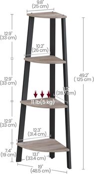 Four Tier Corner Shelf Unit Industrial Ladder Shelf, 2 of 6