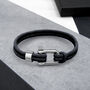 Men's Nautical Double Strand D Shackle And Rope Bracelet, thumbnail 2 of 9