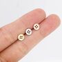 Tiny Button Stud Earrings In Sterling Silver, thumbnail 3 of 12