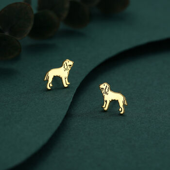 Sterling Silver Cocker Spaniel Stud Earrings, 4 of 12