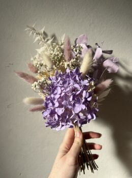 Purple Hydrangea Dried Flower Posy With Jar, 3 of 7