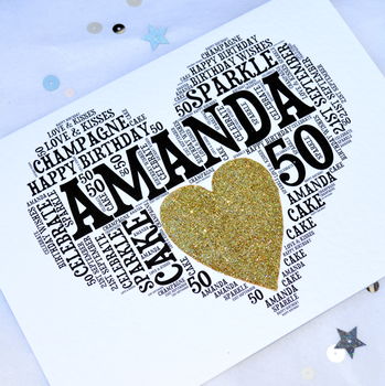 Personalised 50th Birthday Sparkle Card, 10 of 12