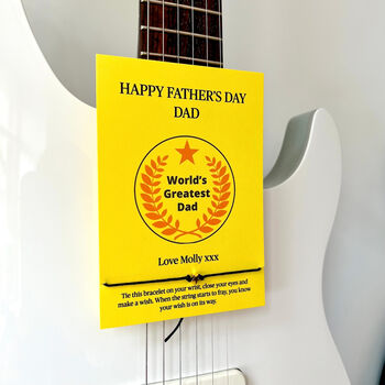 World's Greatest Dad Fathers Day Card With Bracelet, 3 of 5