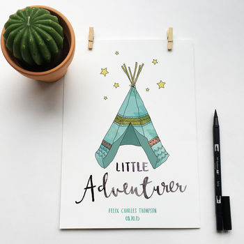 Personalised 'Little Adventurer' Illustration Print, 5 of 5