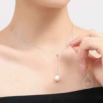 Natural Baroque Pearl Lariat Pendant Necklace, 2 of 10