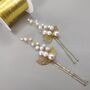 Pearl And Gold Leaf Hair Pins – Elegant Bridal And Bridesmaid Hair Accessories, thumbnail 5 of 12