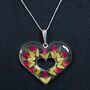 Encased Rose Bud Heart Necklace In Sterling Silver, thumbnail 1 of 2